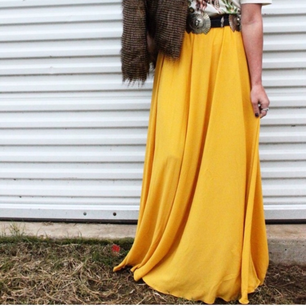 Mustard Maxi Skirt